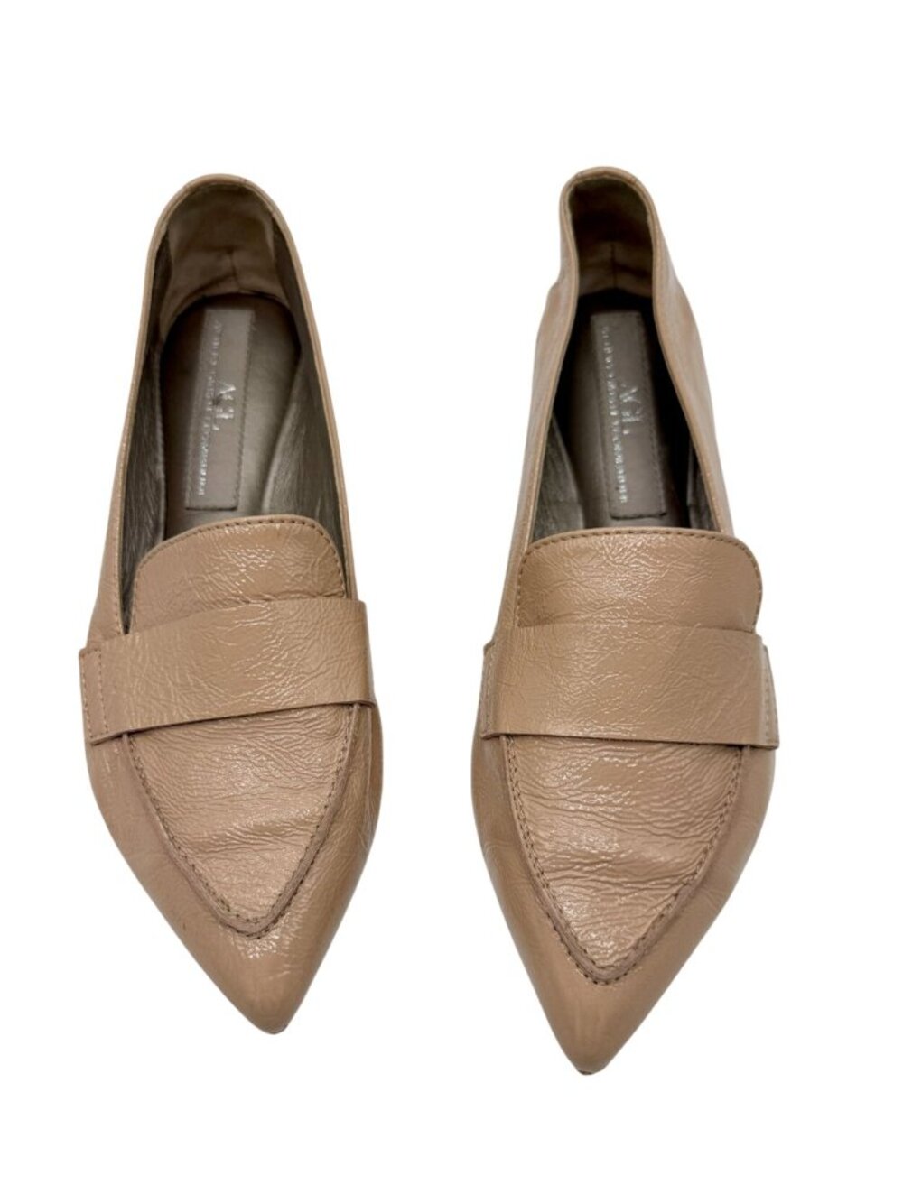 AGL Attilio Giusti Leombruni loafers crinkle leather Beige neutral - Size 6.5
